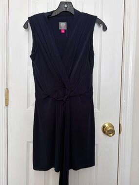 Vince Camuto Navy Sleeveless Romper with Tie